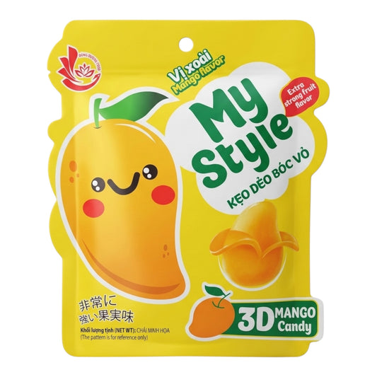 MY STYLE - 3D Mango Peeled Gummy Candy/Keo Deo Vi Xoai - 4.2 oz (120 g)