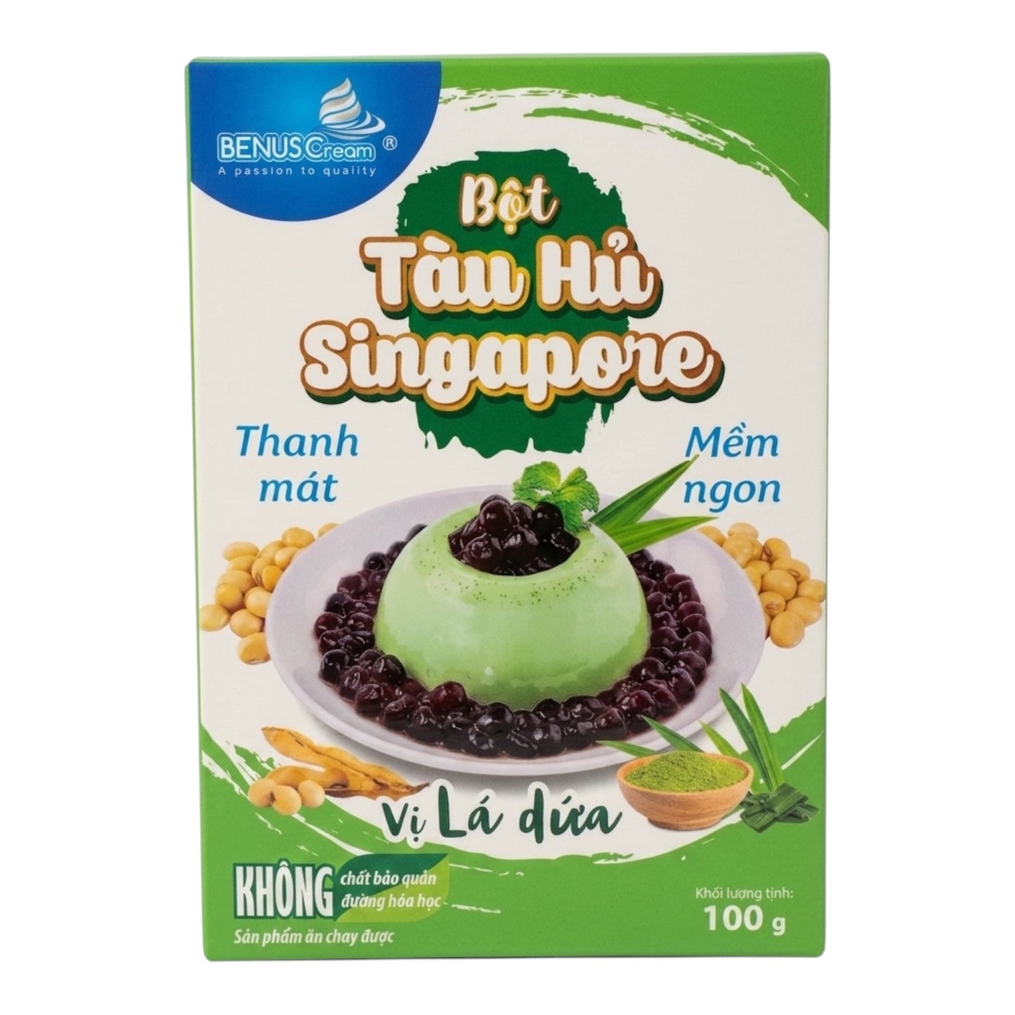 BenusCream Pandan Tofu Powder / Bot Tau Hu La Dua 3.52 OZ (100g)