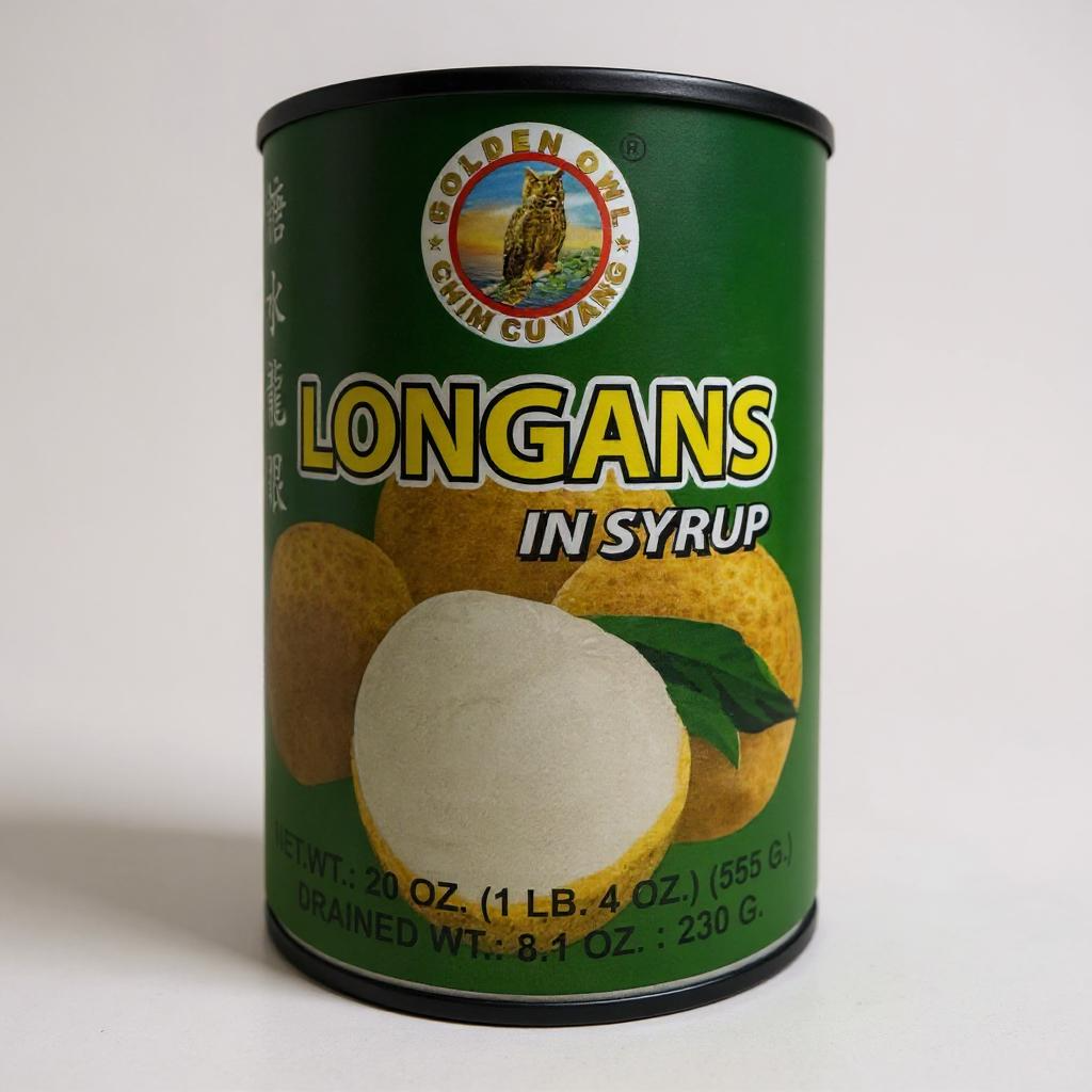Golden Owl Longans in Syrup (20 oz/565g) - Nhan Lon Dong Hop