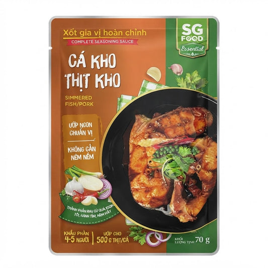 SG Food Essential Simmered Fish/Pork Complete Seasoning Sauce/Sot Ca Kho Thit Kho – 70g