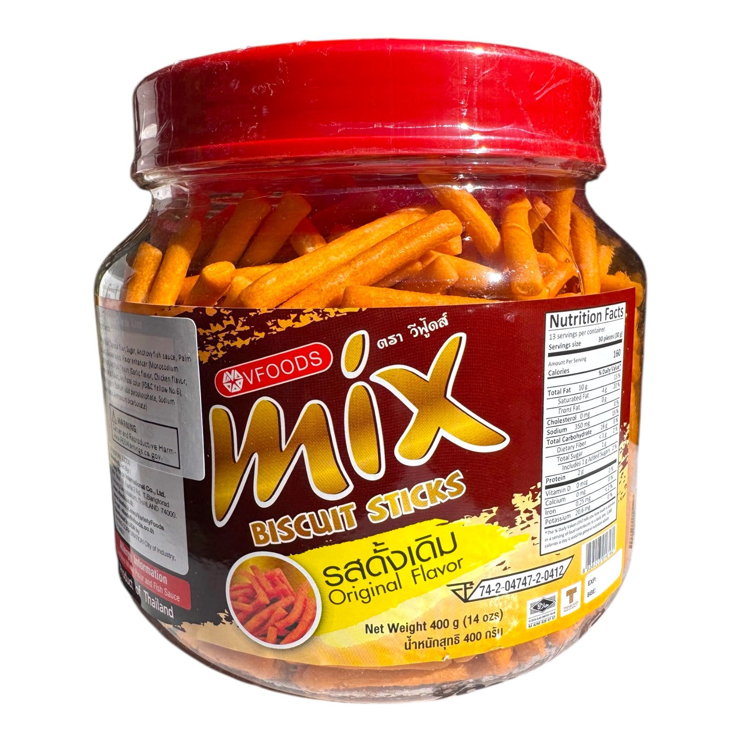 VFOODS MIX Biscuit Sticks (Original Flavor)/Banh Que 400 g (14 OZ).