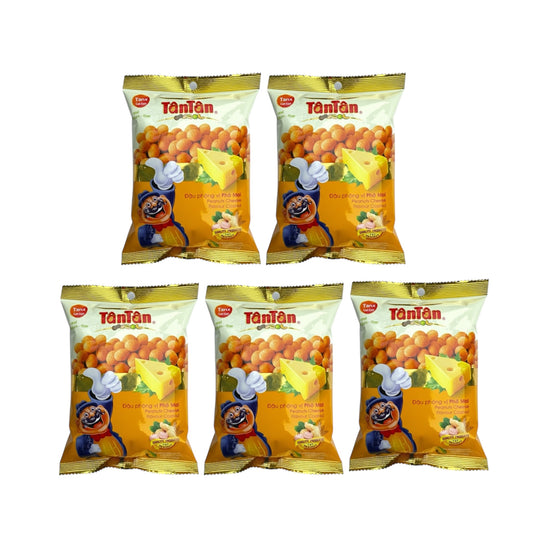 Tan Tan Peanuts Cheese Flavour Coated/Dau Phong Pho Mai - 50g x 5 unit
