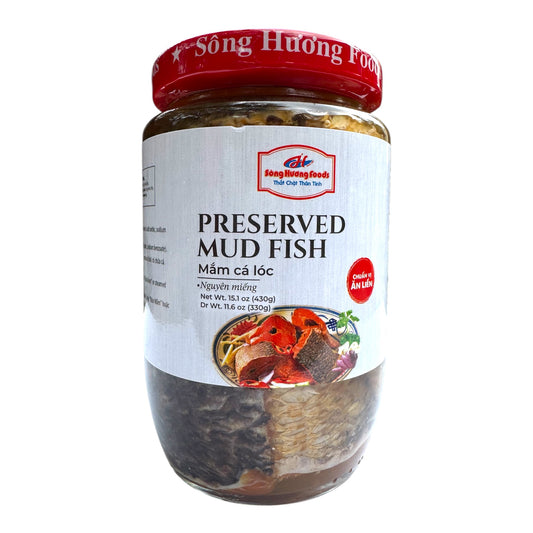 Song Huong Foods Preserved Mud Fish (Whole Piece)/Mam Ca Loc Nguyen Mieng - 430g