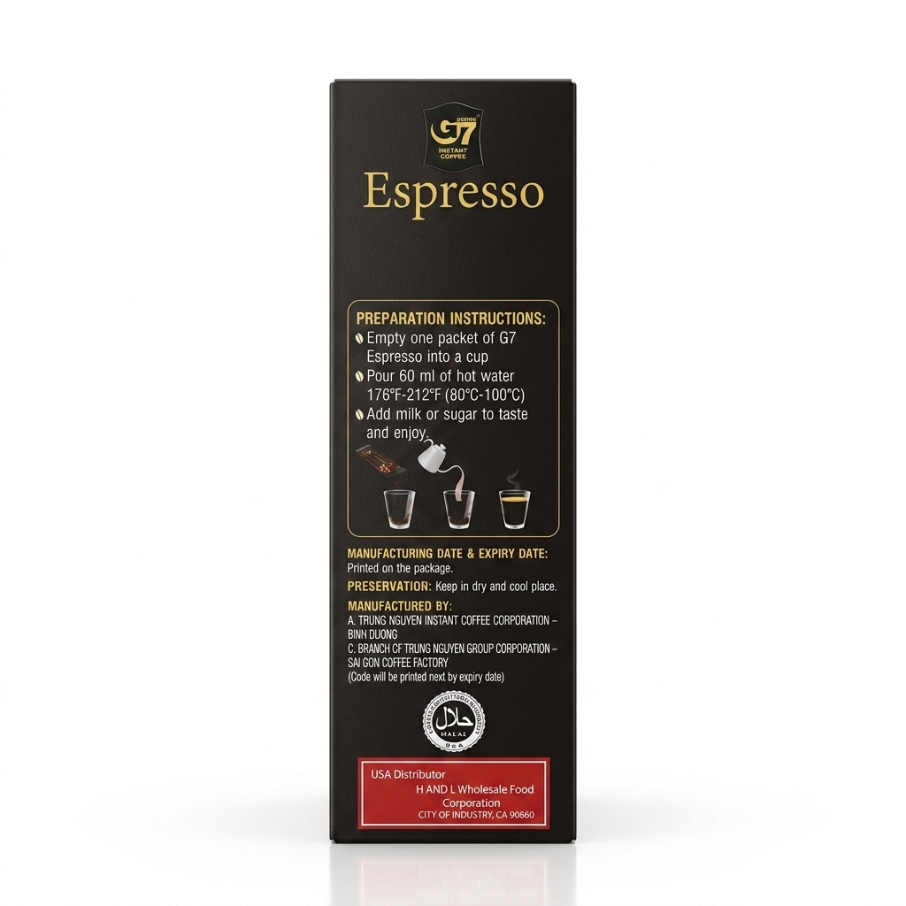 G7 Instant Coffee Espresso/Ca Phe Hoa Tan Espresso (1.3 oz)