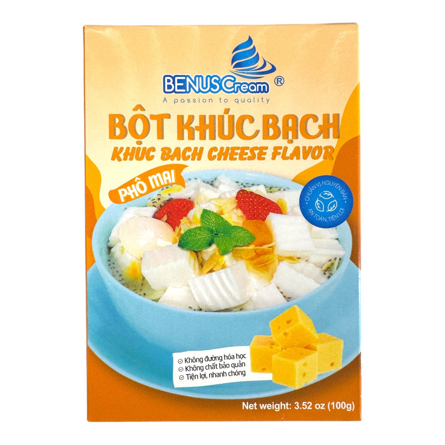BenusCream Khuc Bach Cheese Flavor / Bot Khuc Bach Pho Mai 3.52 OZ (100g)