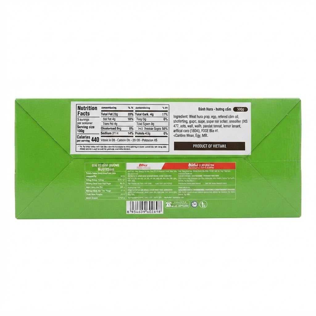 Hura Layercake Pandan Flavor/Banh Bong Lan Kem – 10.58 oz (300g)