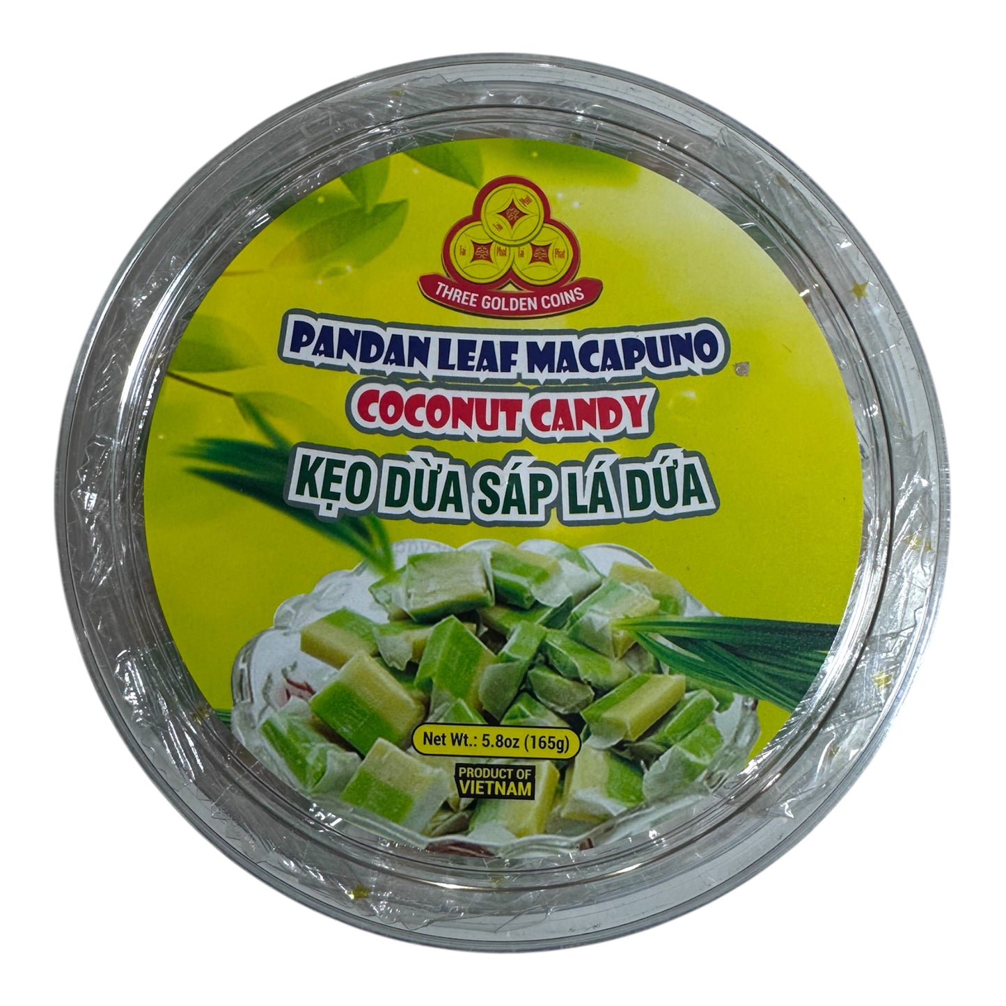 Pandan Leaf Macapuno Coconut Candy/Keo Dua Sap La Dua - 5.8 Oz