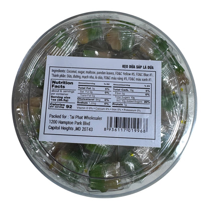 Pandan Leaf Macapuno Coconut Candy/Keo Dua Sap La Dua - 5.8 Oz