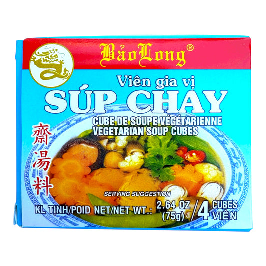 BAO LONG-VEGETARIAN SOUP CUBES/VIÊN GIA VỊ SÚP CHAY-2.64 OZ (75g)
