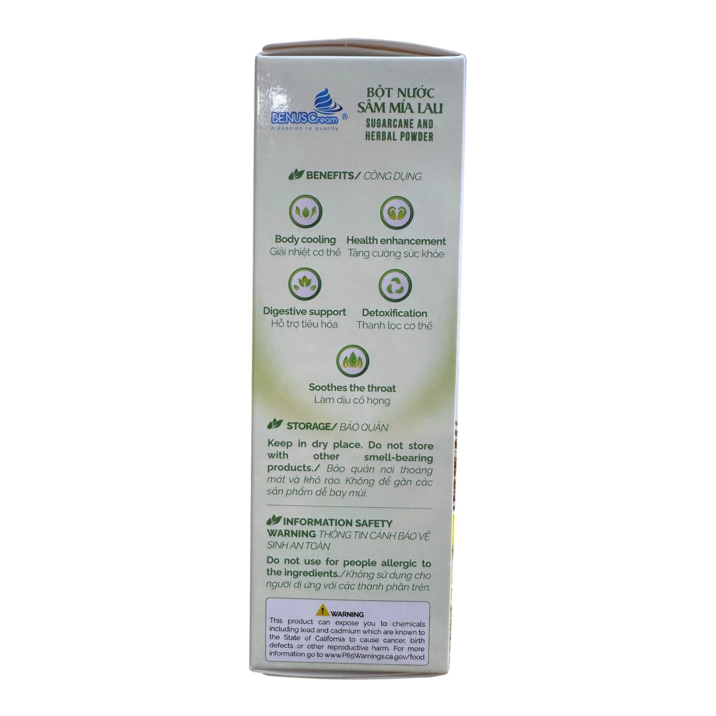 [BENUSCream] Sugarcane and Herbal Powder/Bot Nuoc Sam Mia Lau