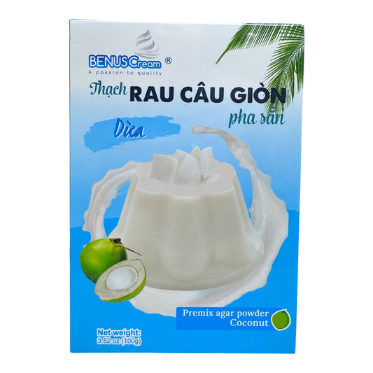 BenusCream-Coconut Premix Agar Powder/Thach Rau Cau Pha San (Huong Dua)-3.52 Oz (100g)