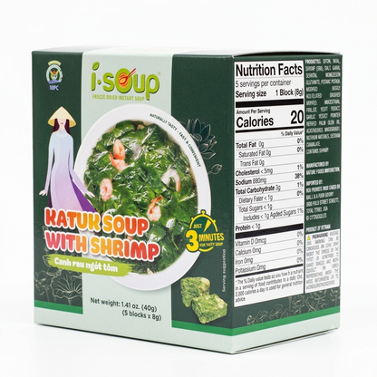 [i-Soup] Freeze Dried Instant Katuk Soup with Shrimp/Canh Rau Ngot Tom - 40g