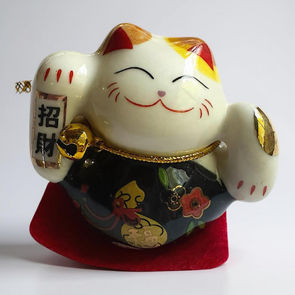 Set of 5 Mini Lucky Cat Figurines H 1.5"
