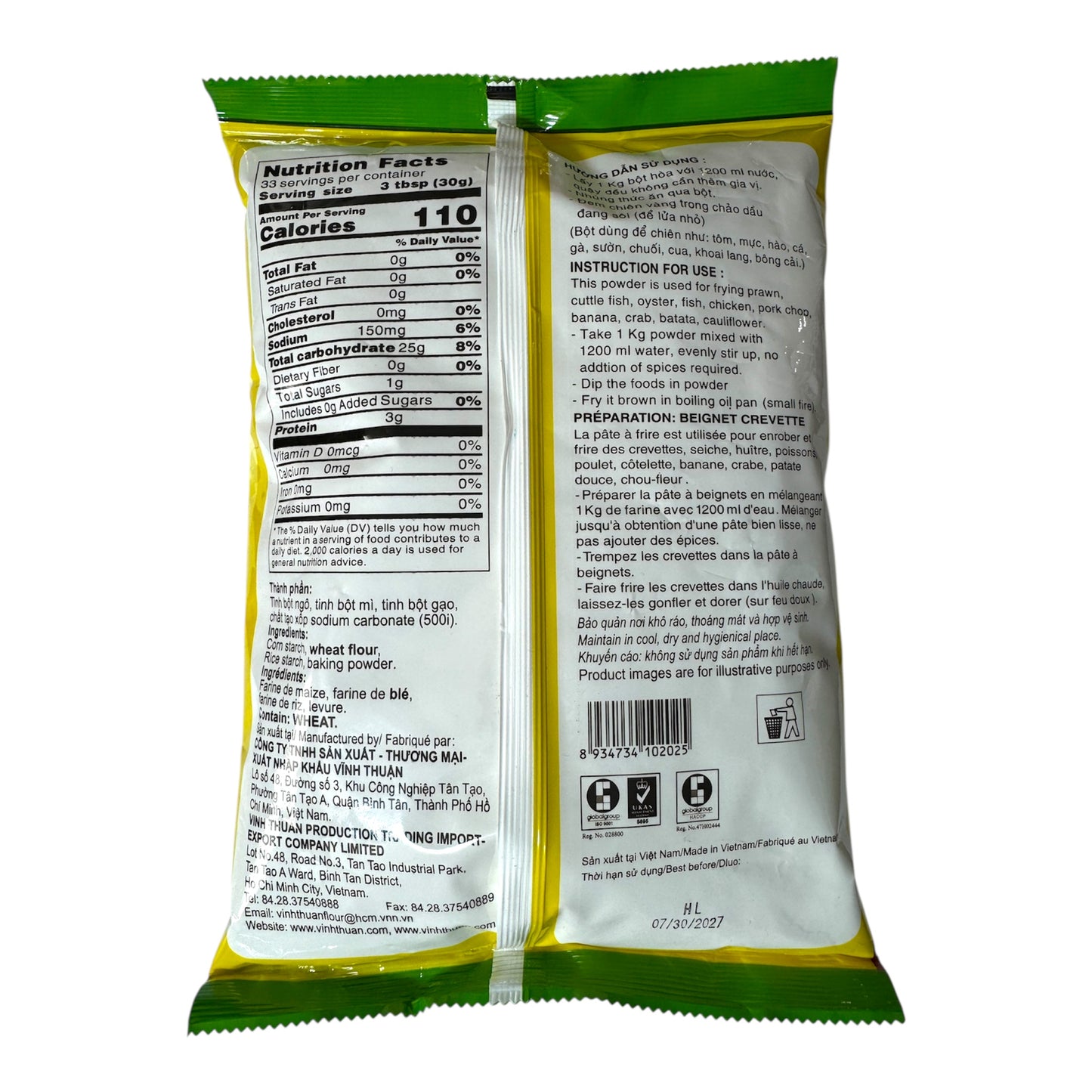Vinh Thuan Crisp Fried Powder Mix / Bot Chien Gion (L) - 35.3 OZ (1 Kg)