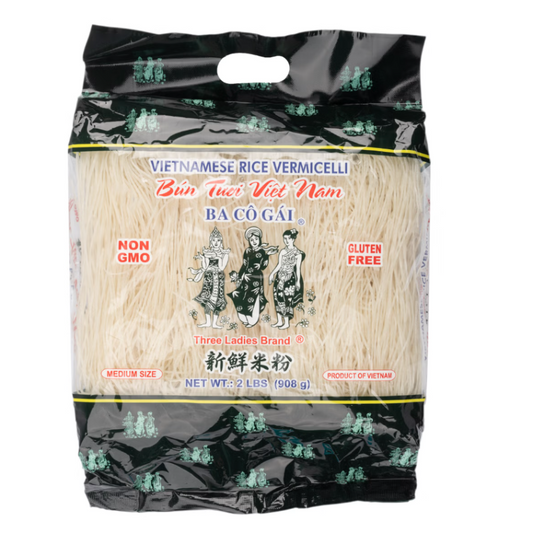 Three Ladies Brand Vietnamese Rice Vermicelli Bún Tươi Việt Nam - 2 lbs