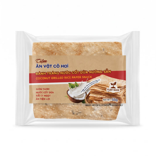 Coconut Grilled Rice Paper Snack/Banh Trang Nuoc Cot Dua Nuong – 55g