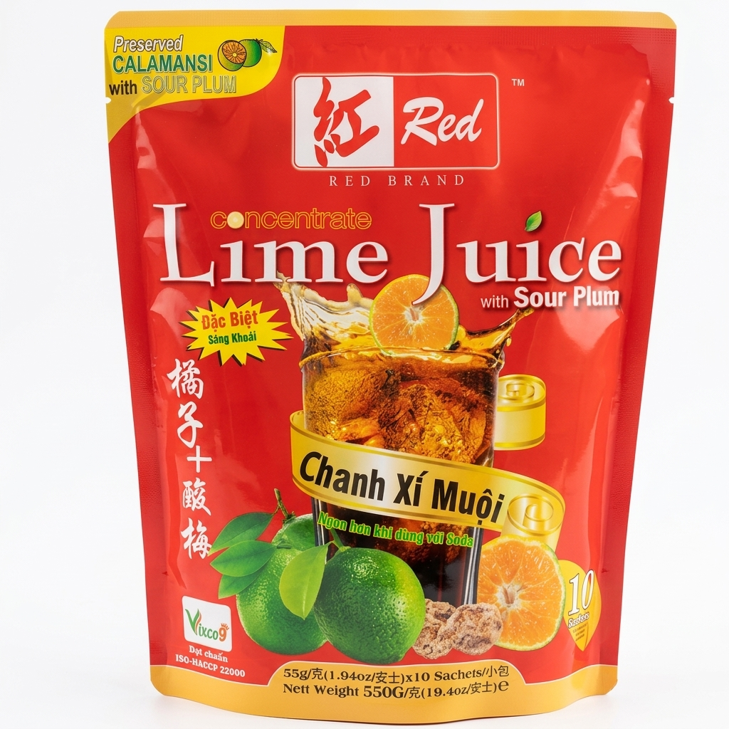 Red Brand Lime Juice with Sour Plum Concentrate Nước Chanh Xí Muội Đặc Biệt