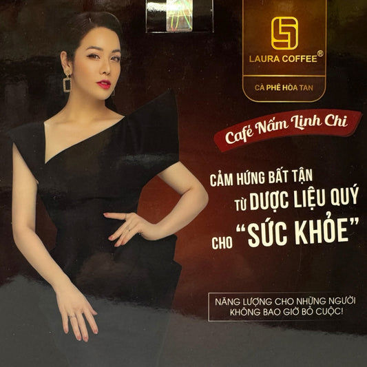 Laura Coffee - Instant Coffee with Ganoderma Cà phê Nấm Linh Chi box of 10 packs