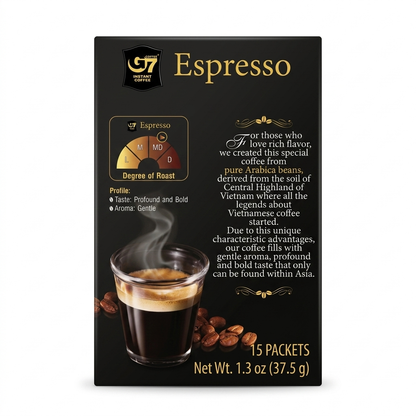 G7 Instant Coffee Espresso/Ca Phe Hoa Tan Espresso (1.3 oz)