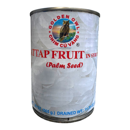 Golden Owl's Attap Fruit in Syrup (Palm Seed)/Dua Nuoc Ngam Siro– 20 oz (565g)