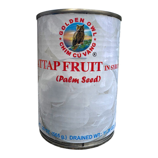 Golden Owl's Attap Fruit in Syrup (Palm Seed)/Dua Nuoc Ngam Siro– 20 oz (565g)