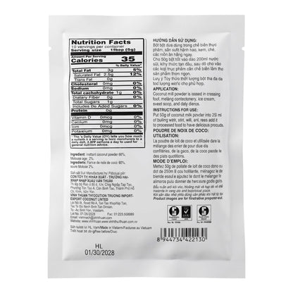 [Vinh Thuan] Instant Coconut Powder – 50g (1.8 oz)