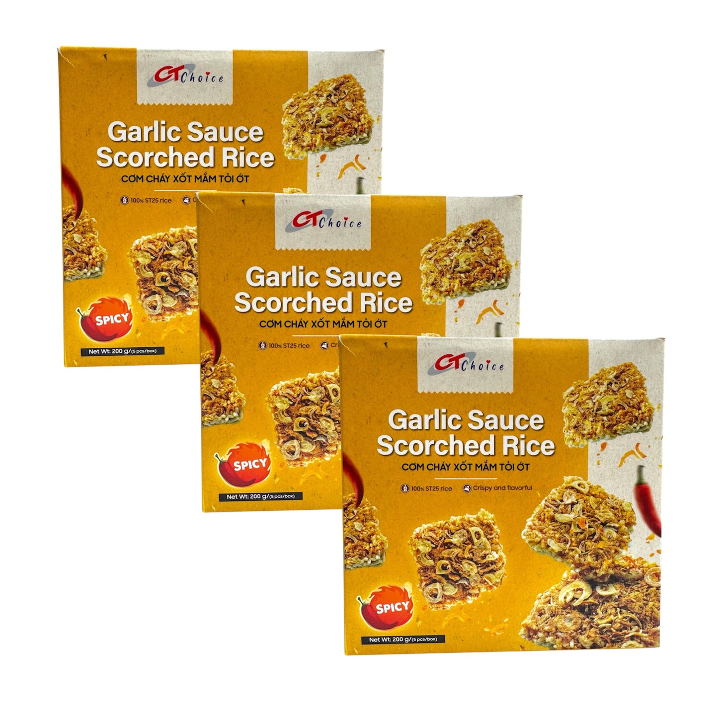Garlic Sauce Scorched Rice/Com Chay Sot Mam Toi Ot – 7.05 oz (200 g)- Pack of 3 1 each