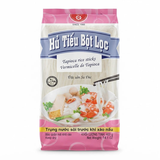 [Bich Chi] Tapioca Rice Sticks/Hu Tieu Bot Loc – 400g (14.1 oz)