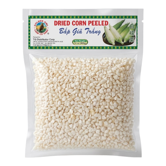 Dried Corn Peeled/Bap Da Trang (14oz-400g)