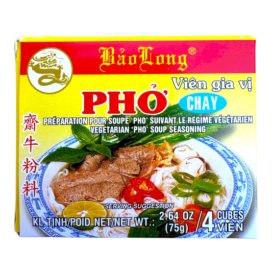 BAO LONG-VEGETARIAN 'PHO' SOUP SEASONING CUBES/VIÊN GIA VỊ PHỞ CHAY-2.64 OZ (75g)