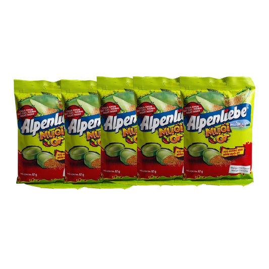 Alpenliebe Mango Chili Flavor Candy/Keo Xoai Nhan Muoi Ot – Combo 5 bags x 87g