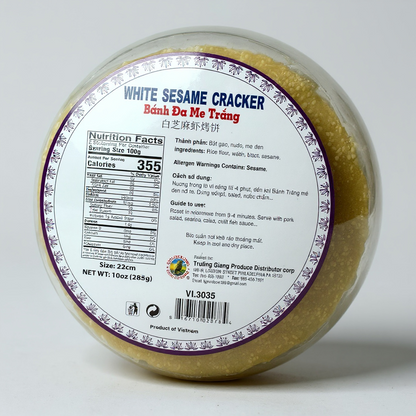 White Sesame Cracker | Banh Da Me Trang - 10 OZ (285g)