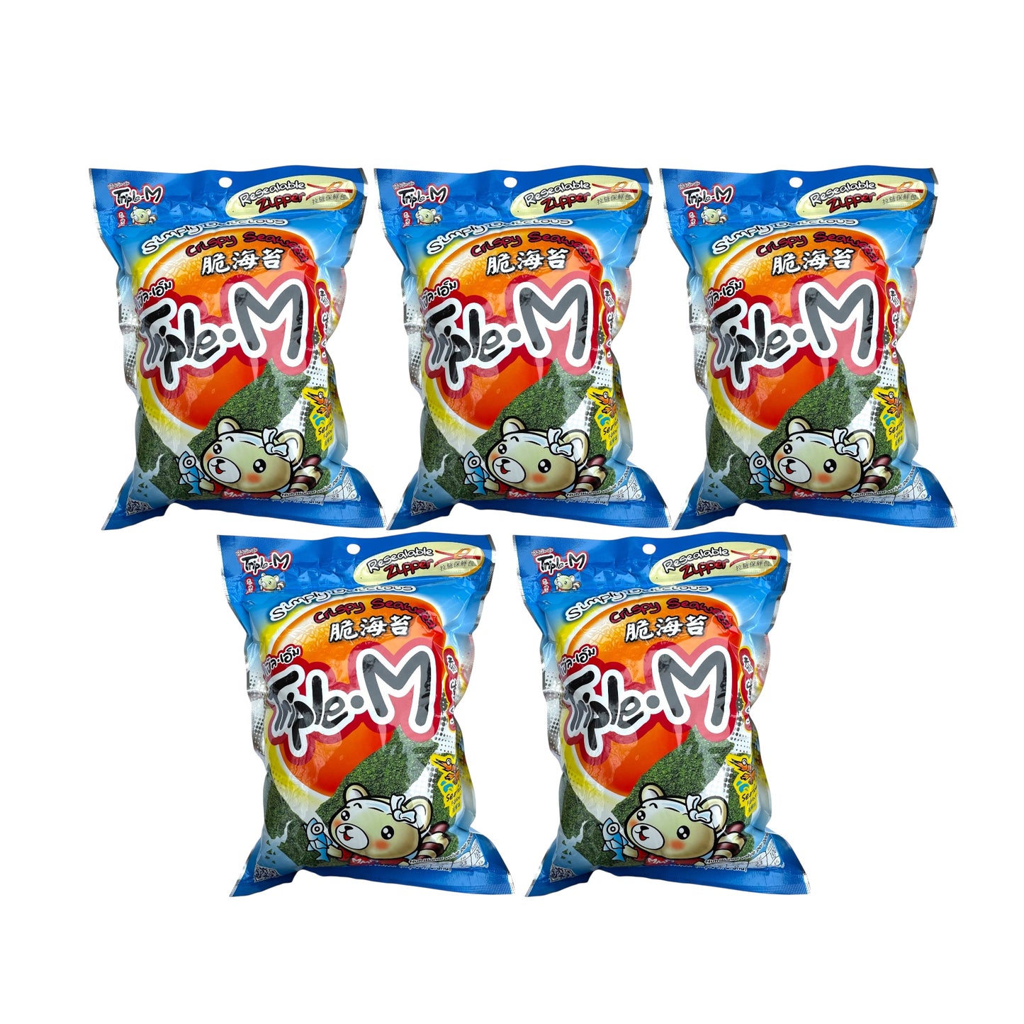 Triple M Crispy Seaweed (Seafood Flavor) COMBO 5 bags x 35g
