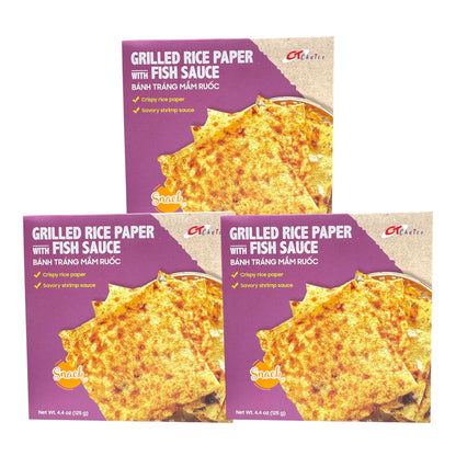 Grilled Rice Paper with Fish Sauce/Banh Trang Mam Ruoc Nuong – 4.4 oz (125 g) - Pack of 3 1 each