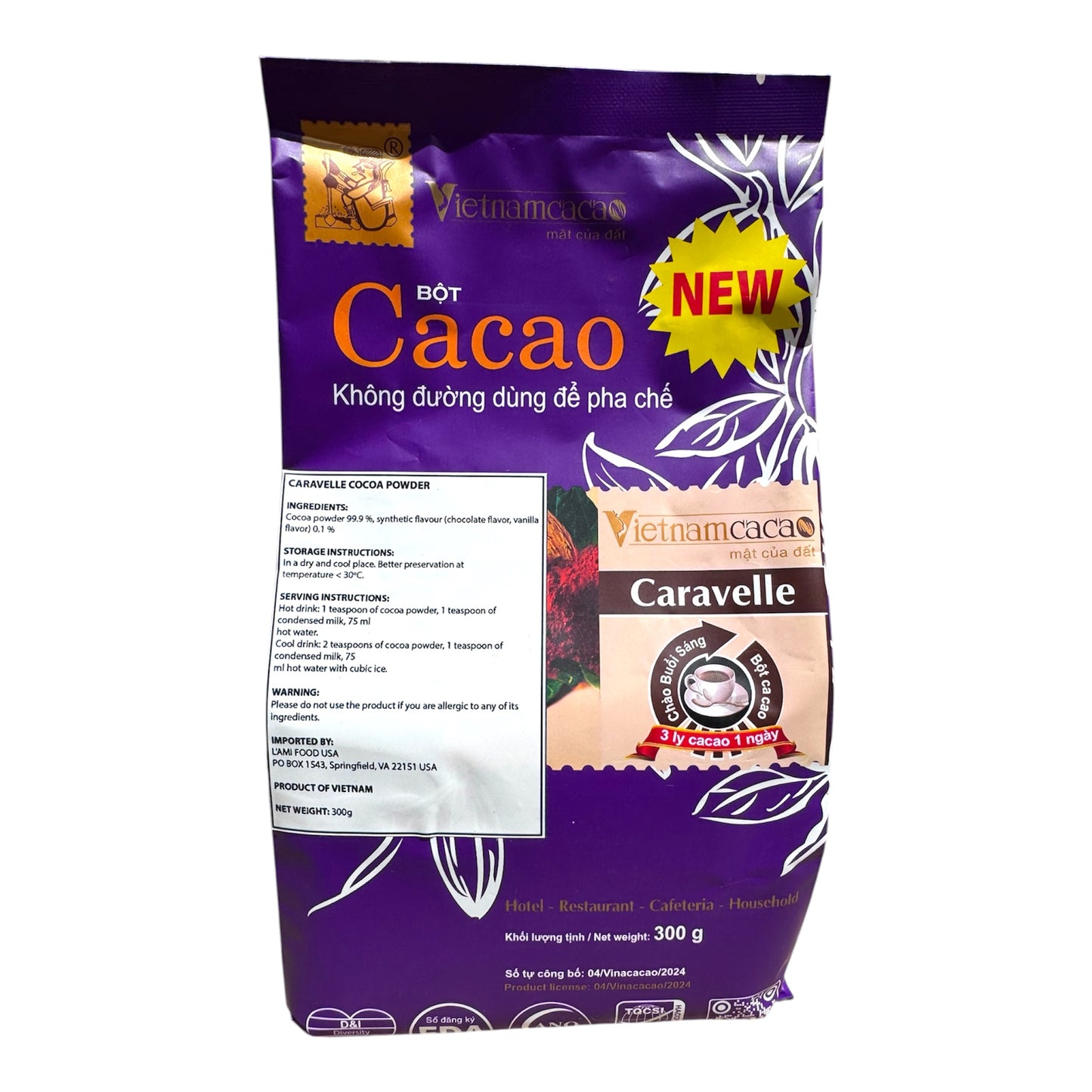 [Vietnamcacao] Caravelle Pure Cocoa Powder (Sugar-Free)