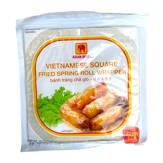 ASIAN BEST Vietnamese Square Fried Spring Roll Wrapper/Banh Trang Cha Gio Vuong - 12 OZ (340 g)