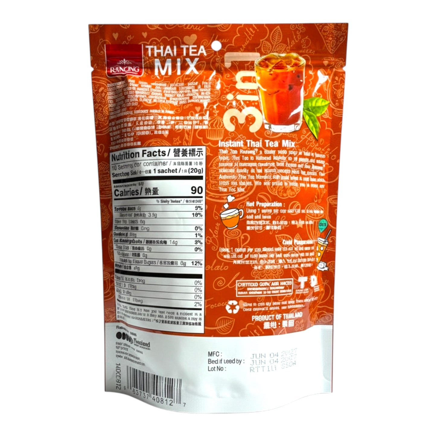 Combo Thai Tea Mix (Original Flavor & Matcha Green Tea Latte)/Combo Tra Sua Thai (Vi Truyen Thong & Tra Xanh)