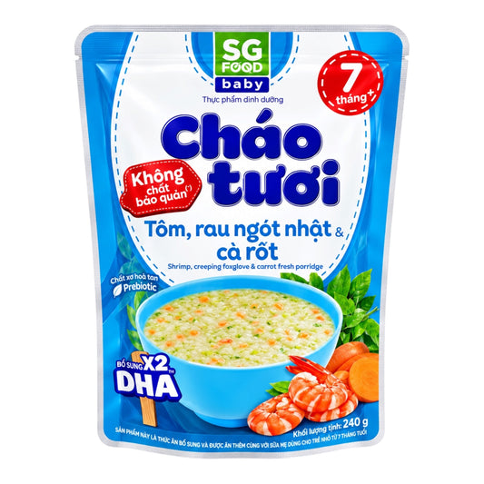 [SG Food] Baby Shrimp, Creeping Foxglove & Carrot Fresh Porridge –240g