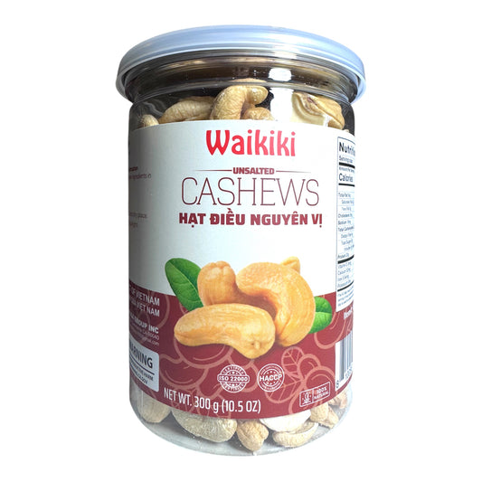 Waikiki Unsalted Cashews/Hat Dieu Nguyen Vi - 10.5 oz (300g)