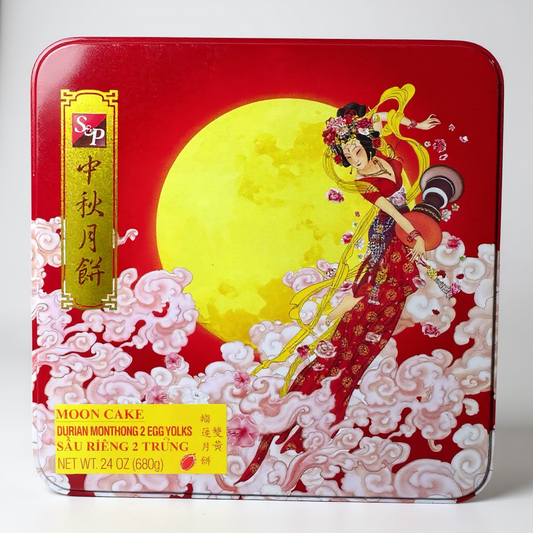 SP Mooncake Monthong Durian with 2 Egg Yolks - 4pcs (24 oz 680g) Sầu Riêng Monthong 2 Trứng
