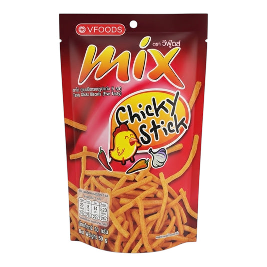 VFOODS Mix Chicky Stick (Spicy Biscuit Sticks)/Banh Que Vi Ga Cay - 50g