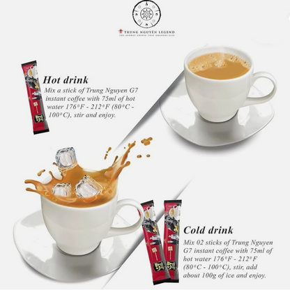 Trung Nguyen G7 3-In-1 Instant Vietnamese Coffee Mix - 100 pack