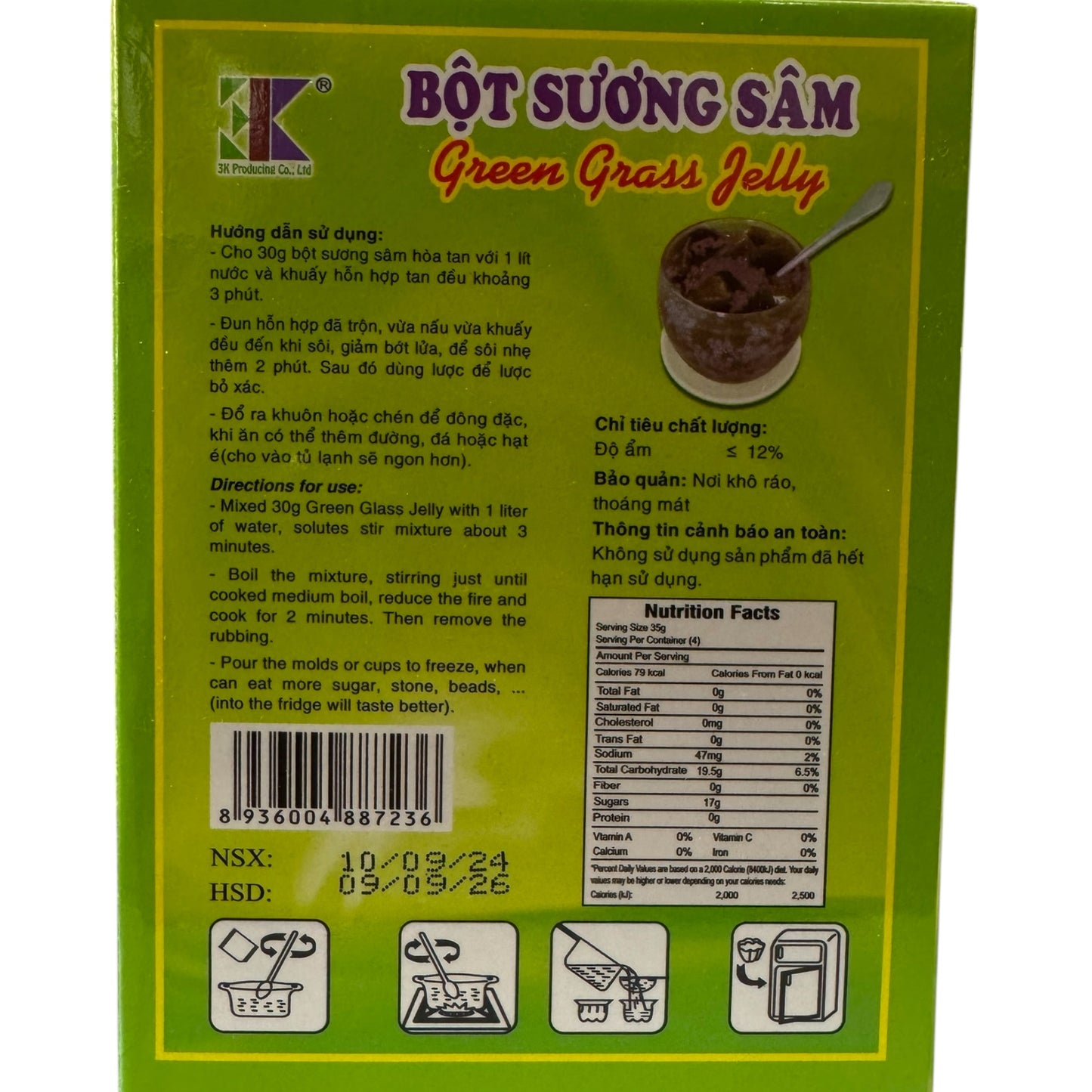 Green Grass Jelly Powder Mix -Bột Sương Sâm 30g