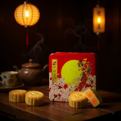 SP Mooncake Monthong Durian with 2 Egg Yolks - 4pcs (24 oz 680g) Sầu Riêng Monthong 2 Trứng
