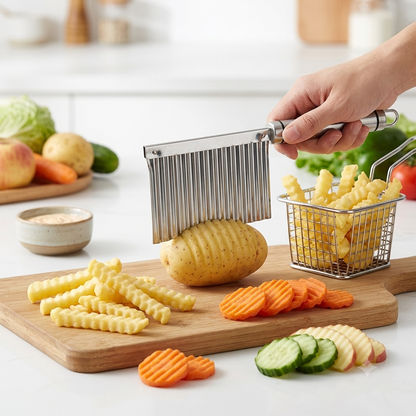 Stainless Steel Crinkle Cutter Knife for Vegetables & Fruits
