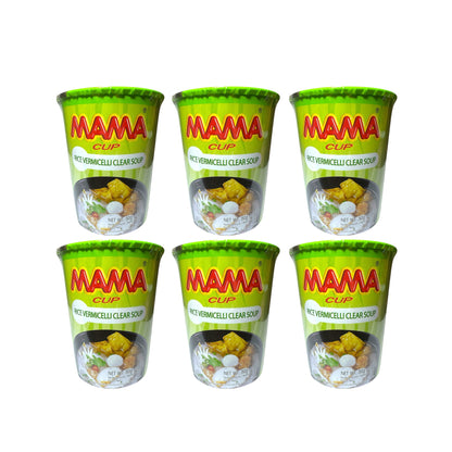 MAMA Cup Rice Vermicelli Clear Soup/ Mien Gao An Lien - Combo 6 cup x 50g