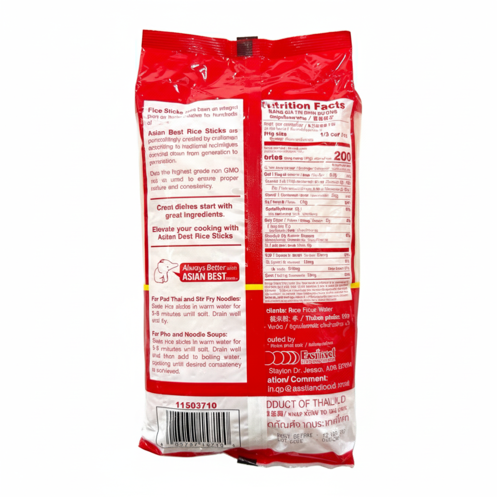 Asian Best Rice Noodle Sticks Size XL - Banh Pho Kho - 1 lb