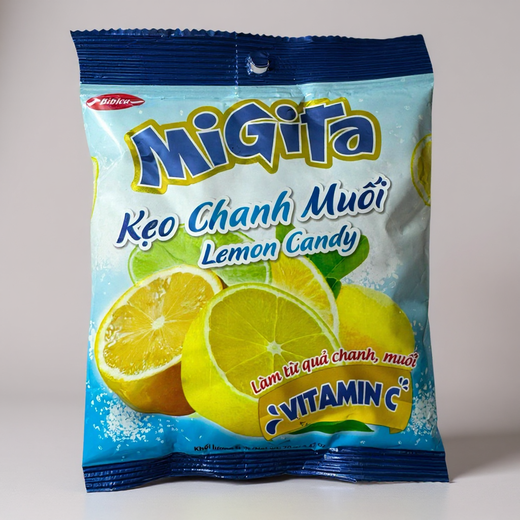 MiGita Salt Lemon Candy | Kẹo Chanh Muối MiGita 70g (2.47 oz)