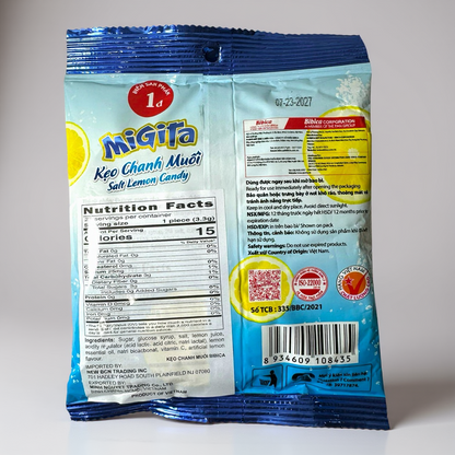 MiGita Salt Lemon Candy | Kẹo Chanh Muối MiGita 70g (2.47 oz)
