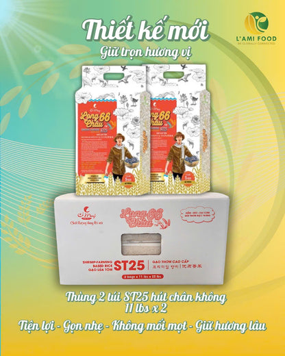 Long Chau 66 ST25 Premium White Rice - Gạo ST25 Lúa Tôm Thượng Hạng